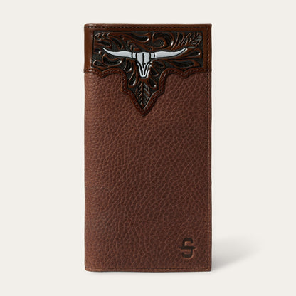 Steer Head Checkbook Brown