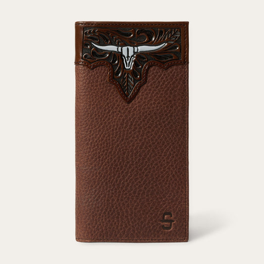 Steer Head Checkbook Brown