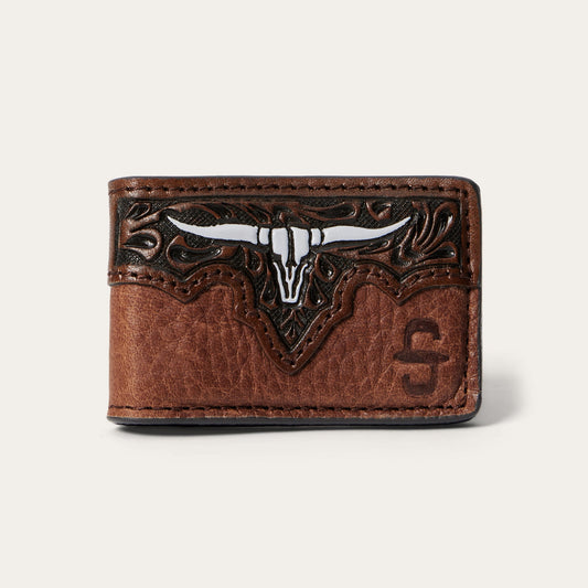 Steer Head Money Clip Brown