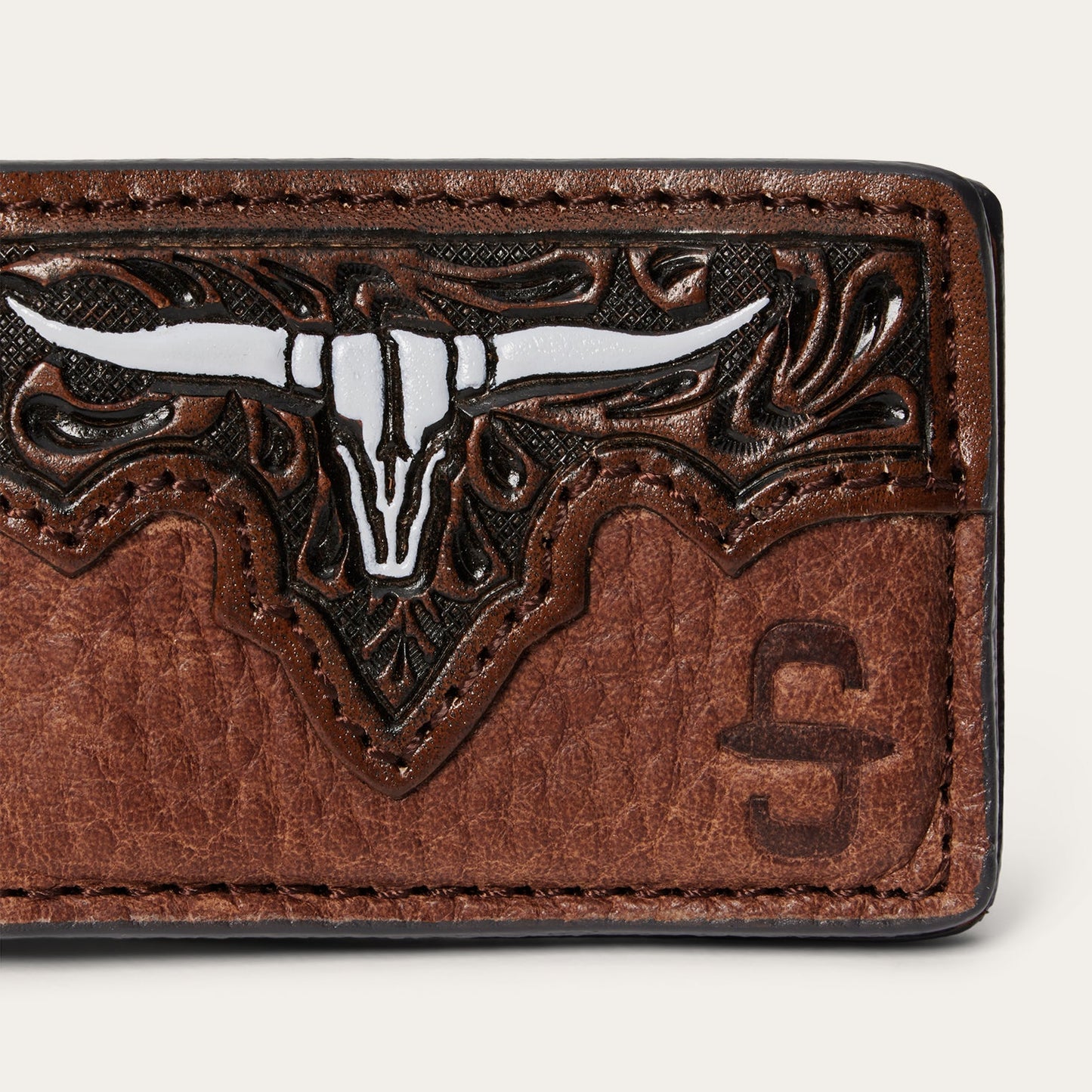 Steer Head Money Clip Brown