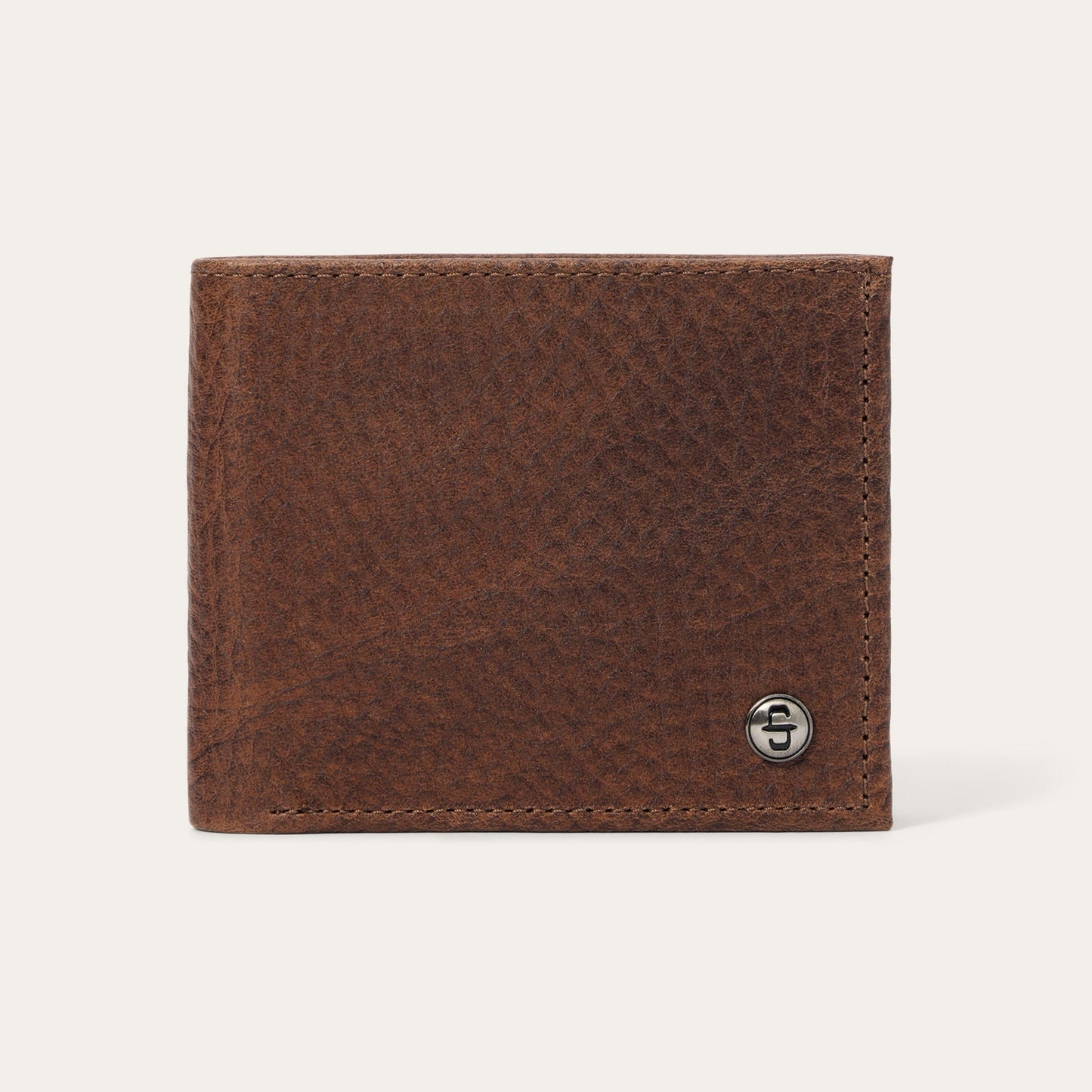 Bison Leather Rivet BiFold Wallet Hazelnut Bison