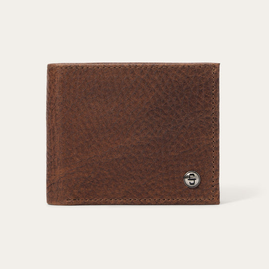Bison Leather Rivet BiFold Wallet Hazelnut Bison