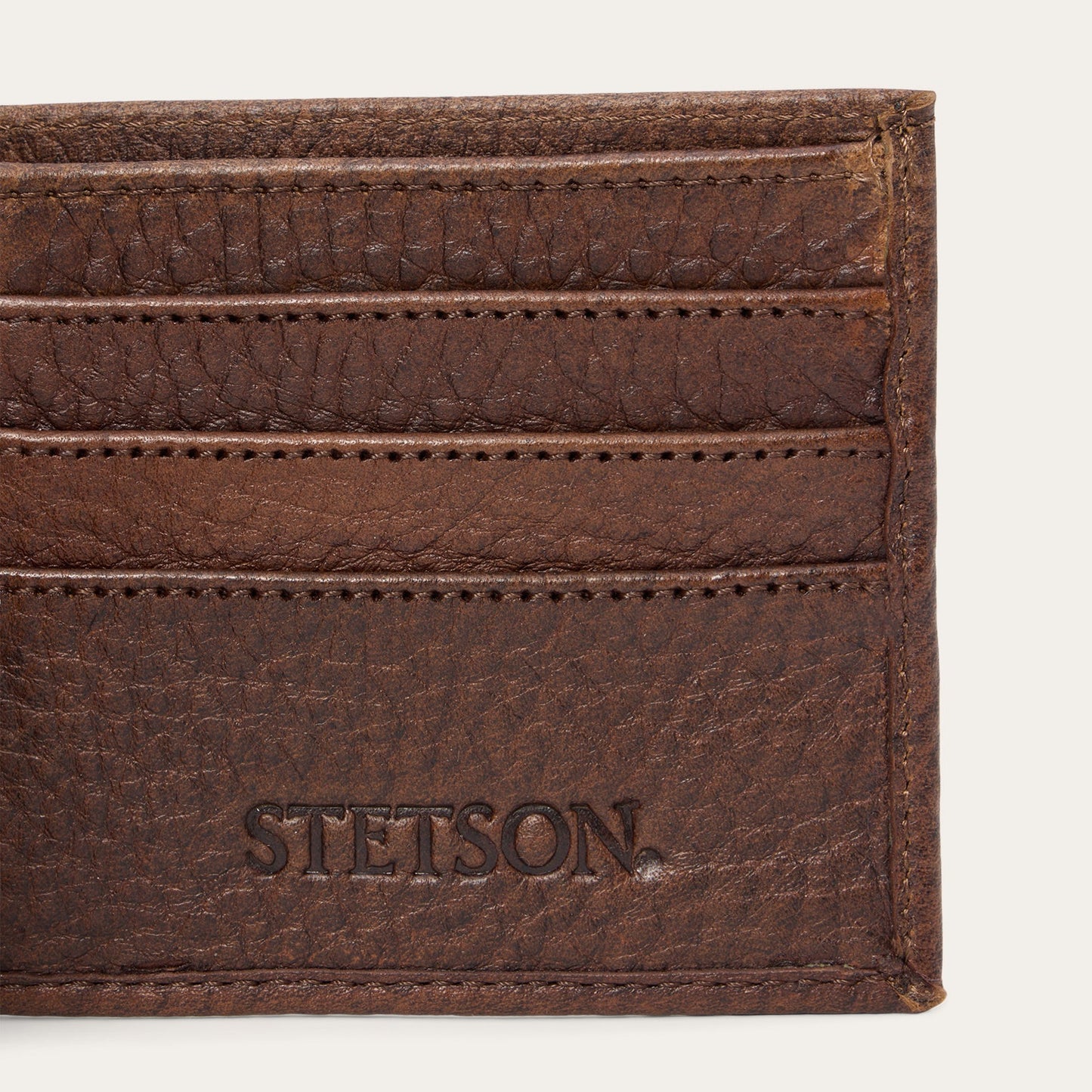 Bison Leather Rivet BiFold Wallet Hazelnut Bison