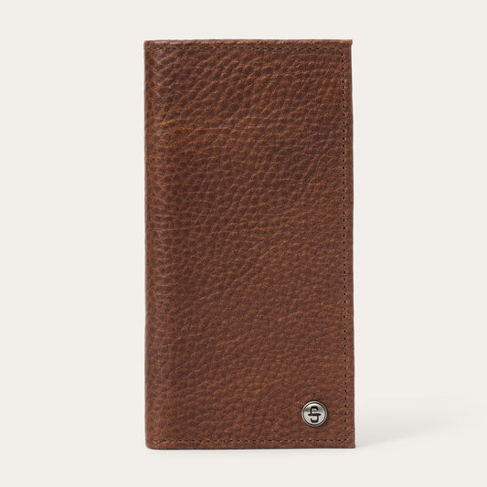 Bison Leather Rivet Checkbook Wallet Hazelnut Bison