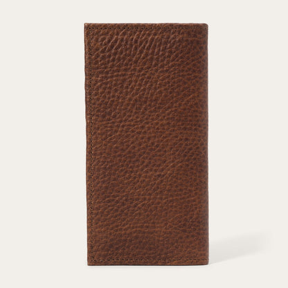 Bison Leather Rivet Checkbook Wallet Hazelnut Bison