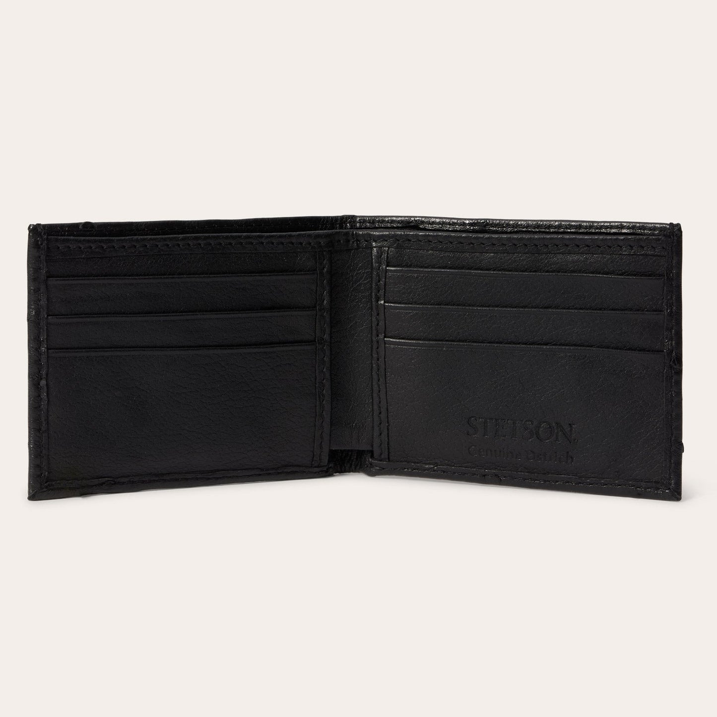 Ostrich BiFold Wallet Black Classic