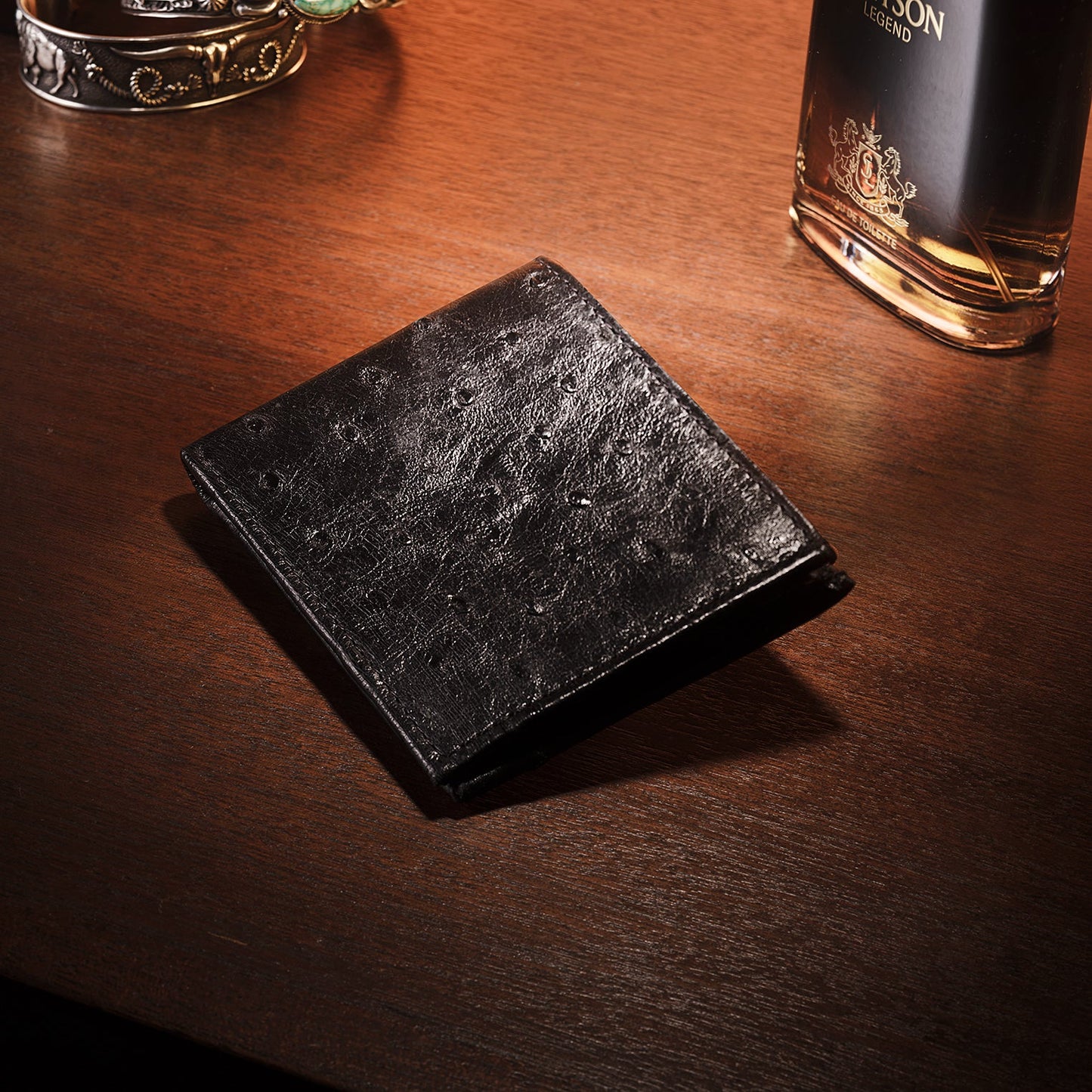 Ostrich BiFold Wallet Black Classic