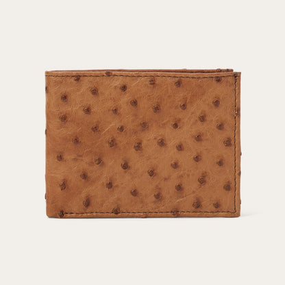 Ostrich BiFold Wallet Antique Cognac