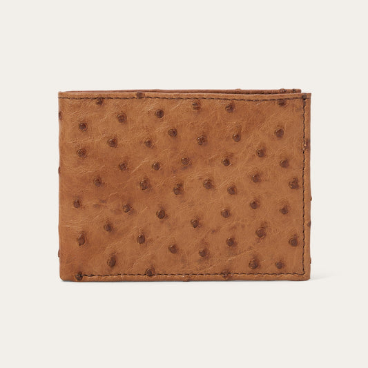 Ostrich BiFold Wallet Antique Cognac