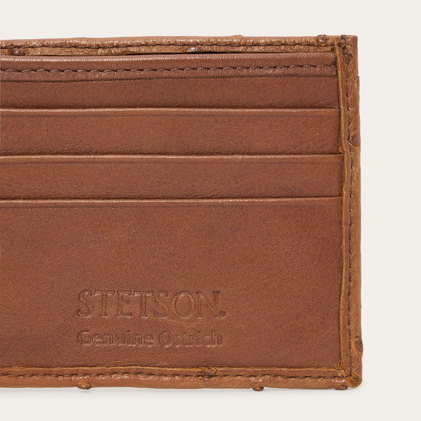 Ostrich BiFold Wallet Antique Cognac