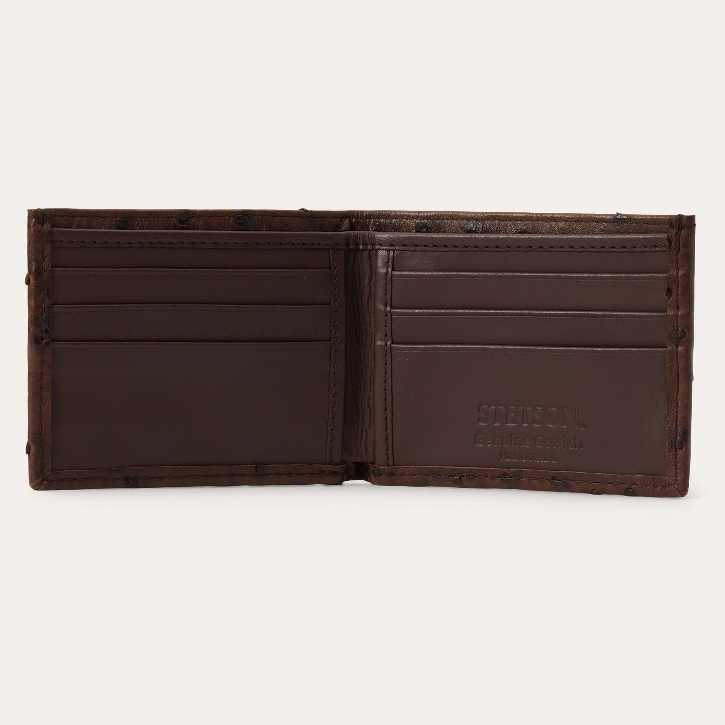 Ostrich BiFold Wallet Mocha Brown