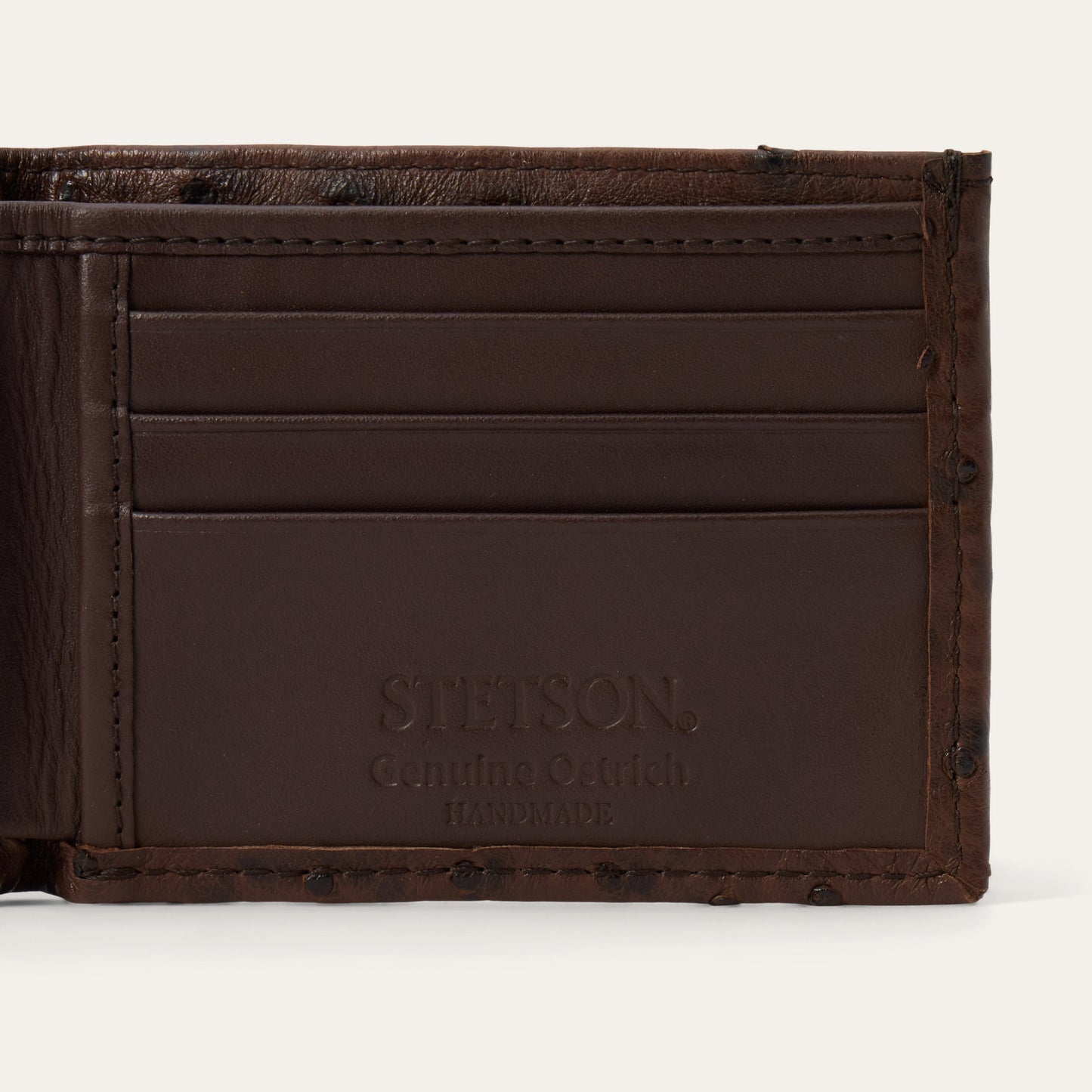 Ostrich BiFold Wallet Mocha Brown