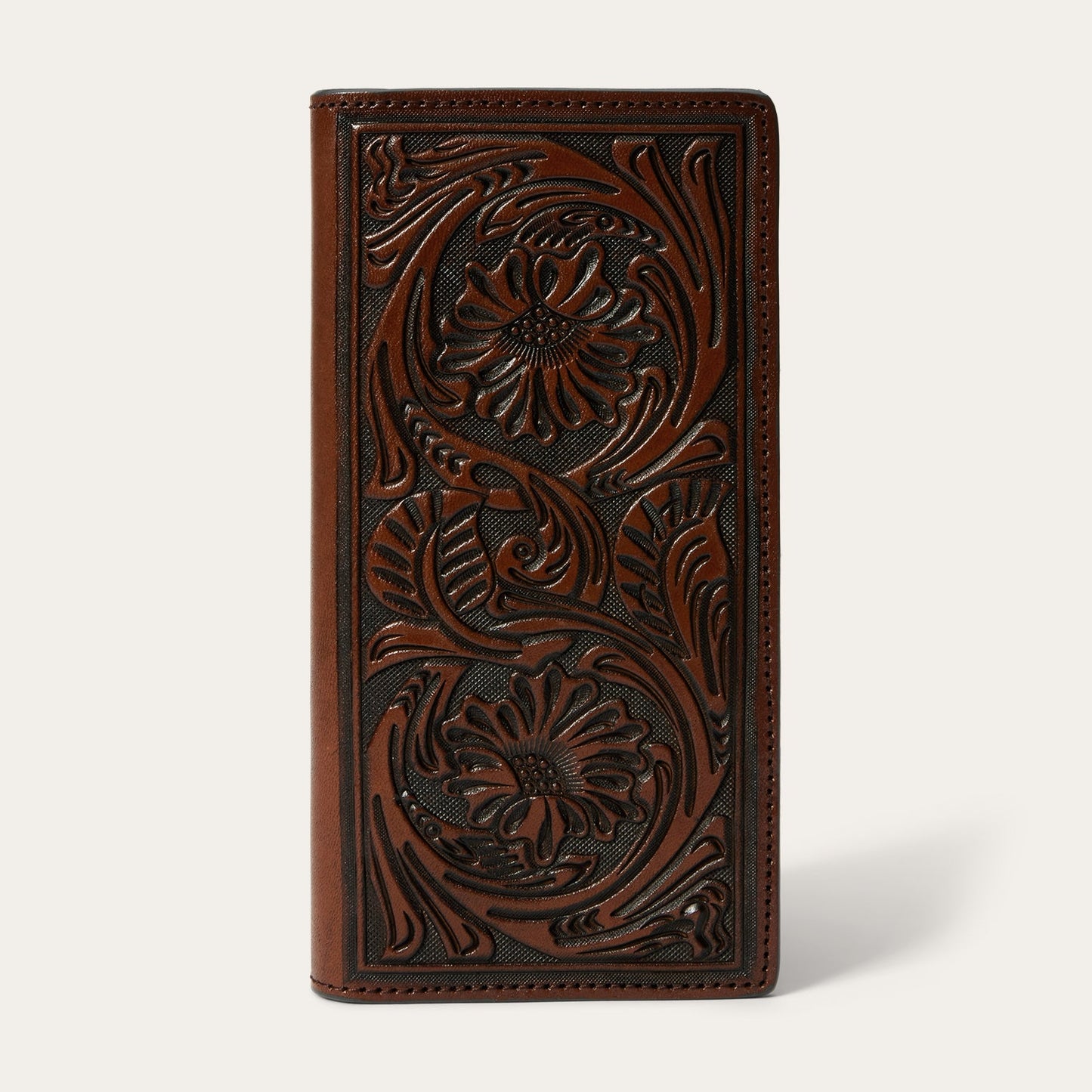 Tooled Checkbook Brown