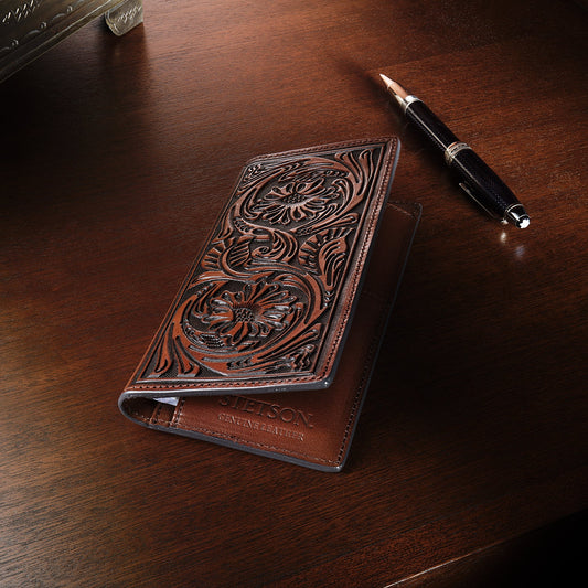 Tooled Checkbook Brown