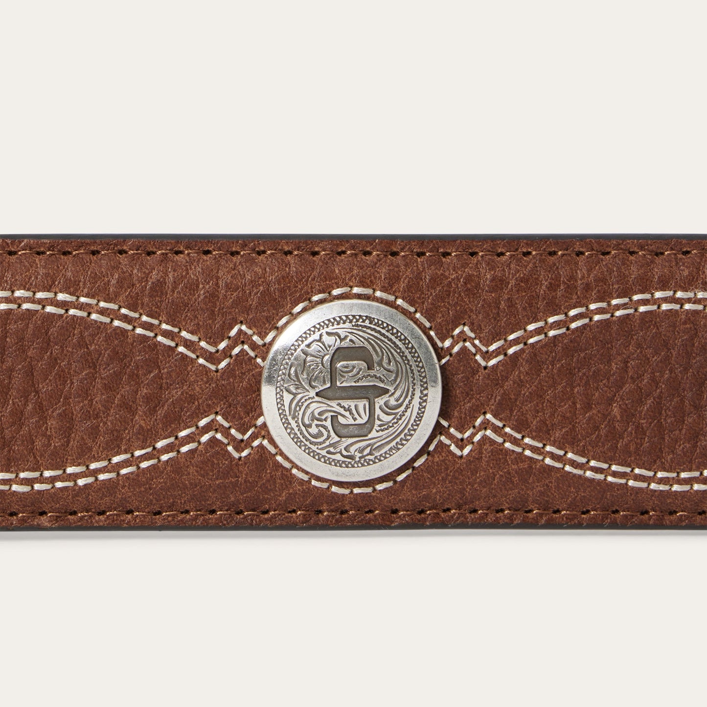 Pebble Leather Basket Weave Tabs Belt Natural/Brown Men