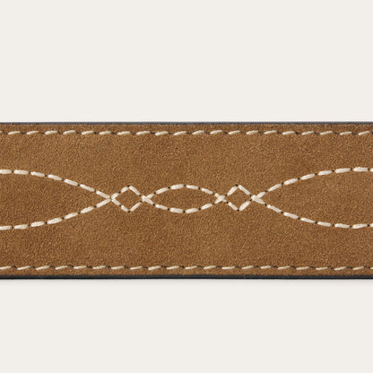 Tooled Tapered Belt Brown/Sand Men