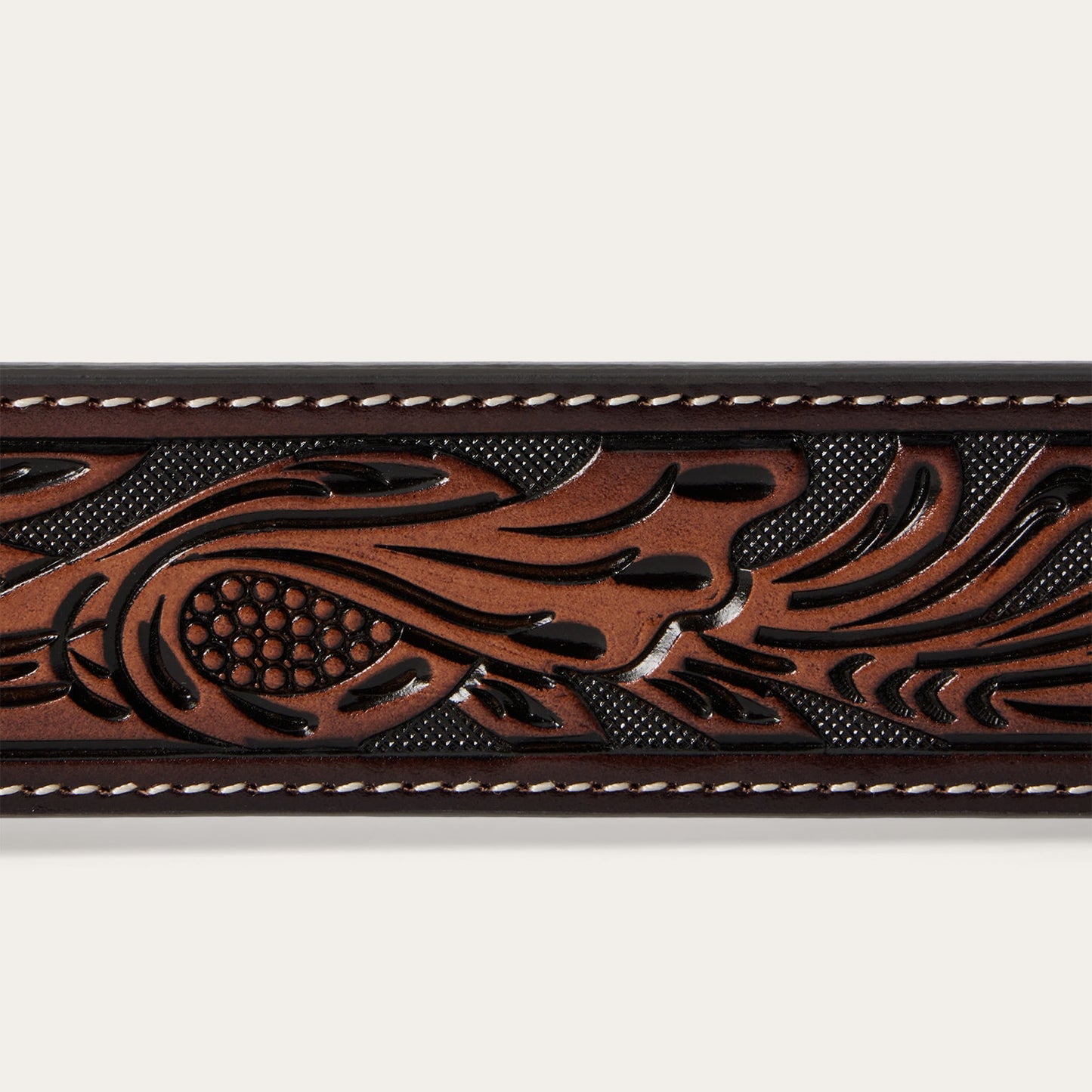 Tooled Belt Dark Brown Men