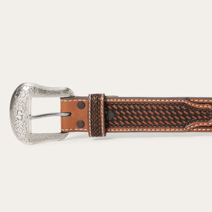 Western Icons Tooled Belt Cognac Men