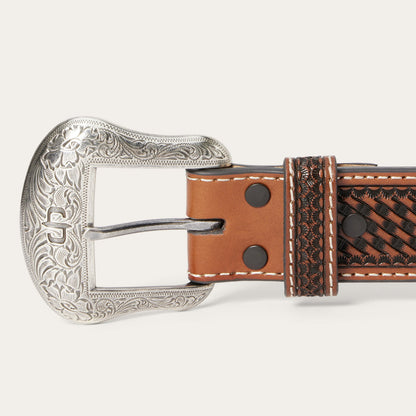 Western Icons Tooled Belt Cognac Men