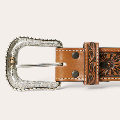 Tooled Tab Belt Cognac Men