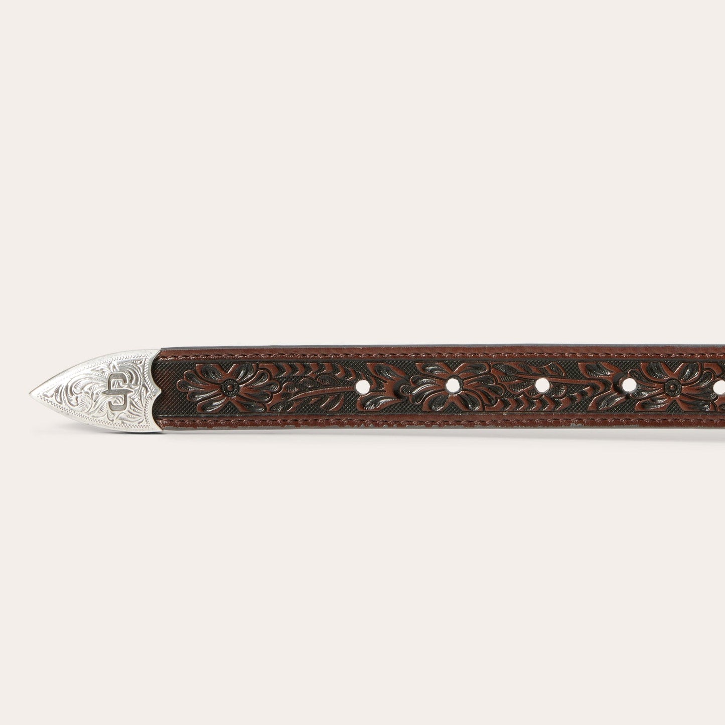 Croco Print Tooled Tapered Belt Brown/Cognac Men