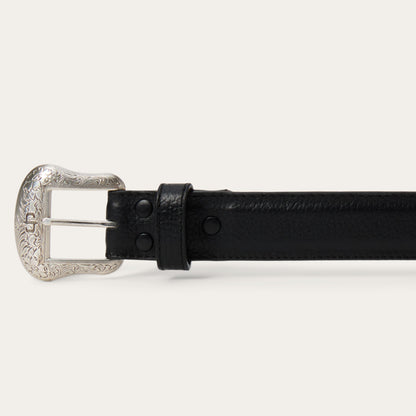Bison Leather Concho Belt Black Men