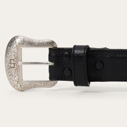 Bison Leather Concho Belt Black Men