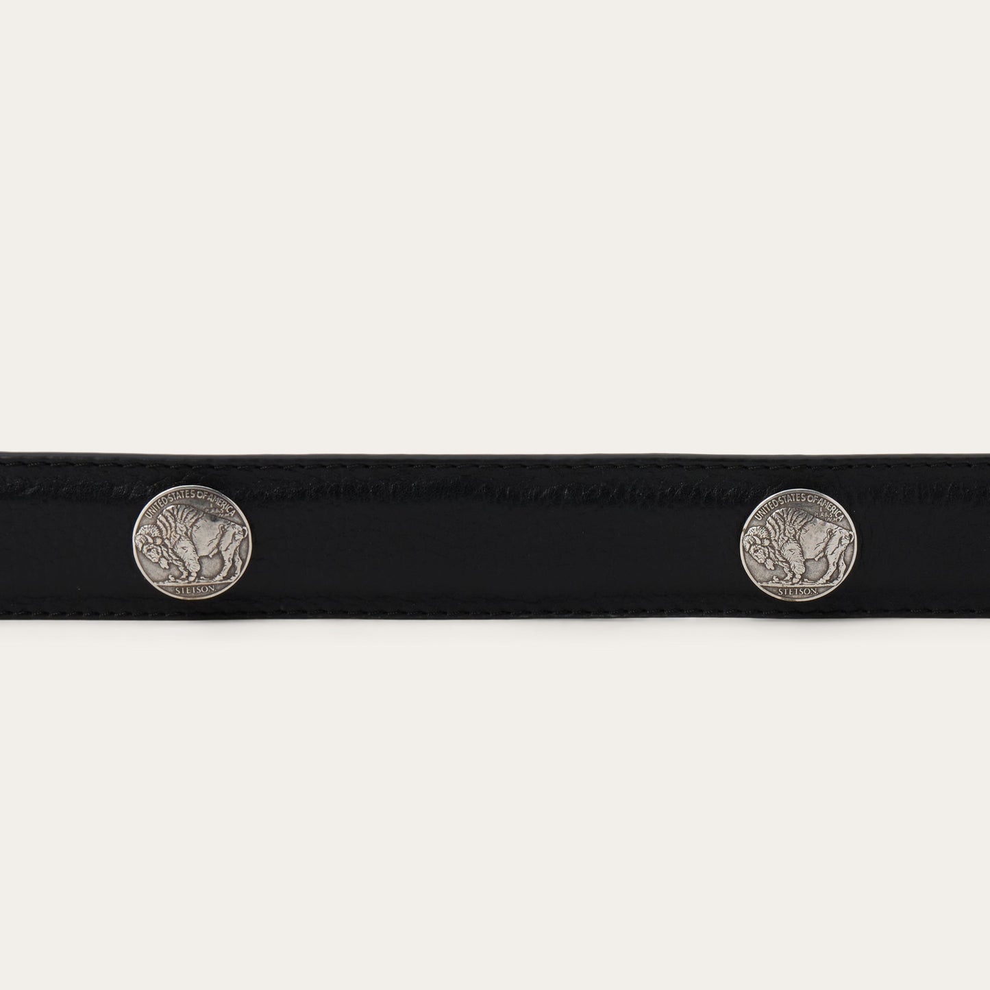 Bison Leather Concho Belt Black Men