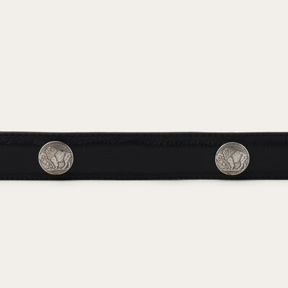Bison Leather Concho Belt Black Men