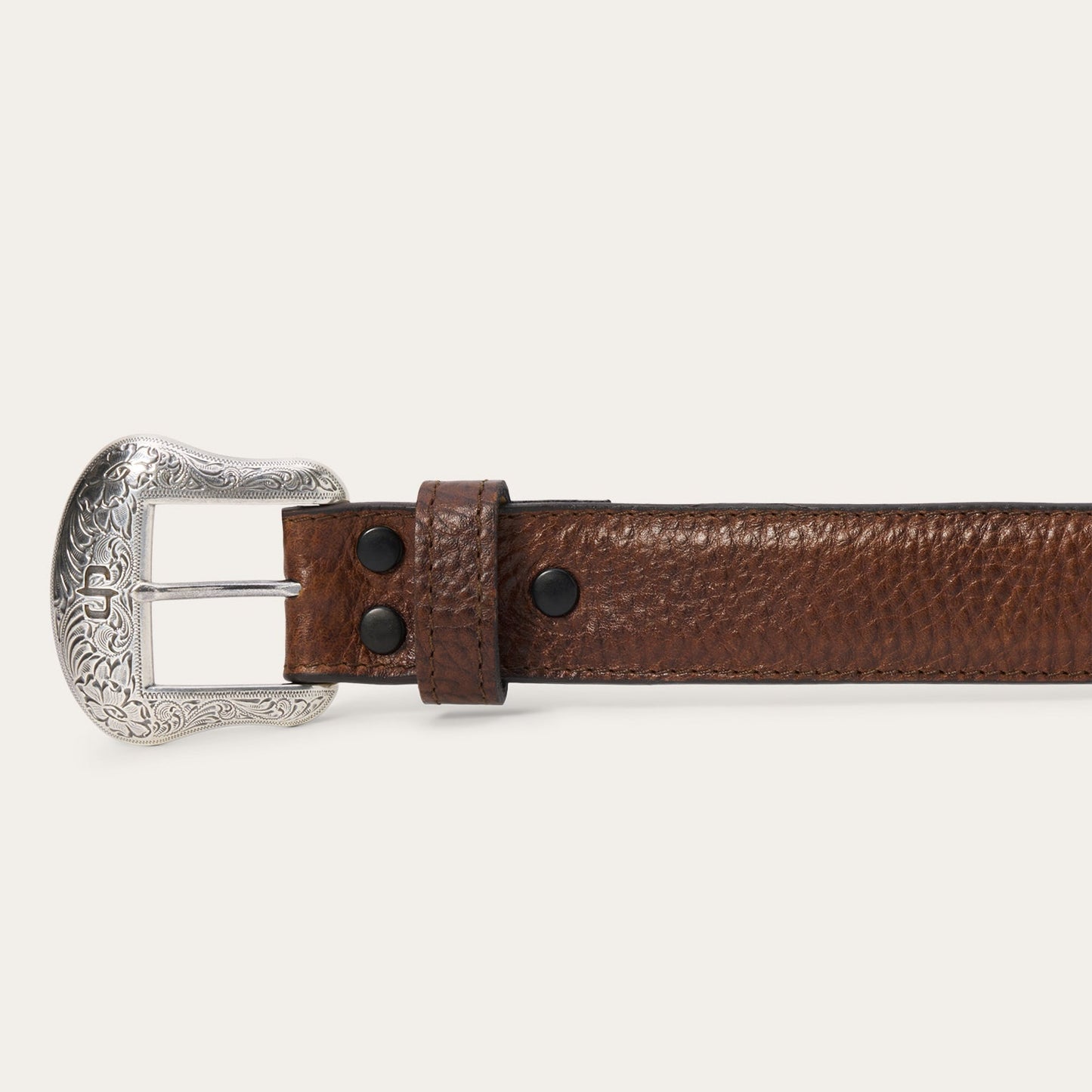 Bison Leather Concho Belt Hazelnut Bison Men