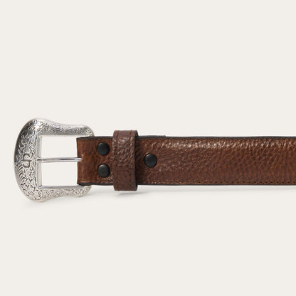 Bison Leather Concho Belt Hazelnut Bison Men