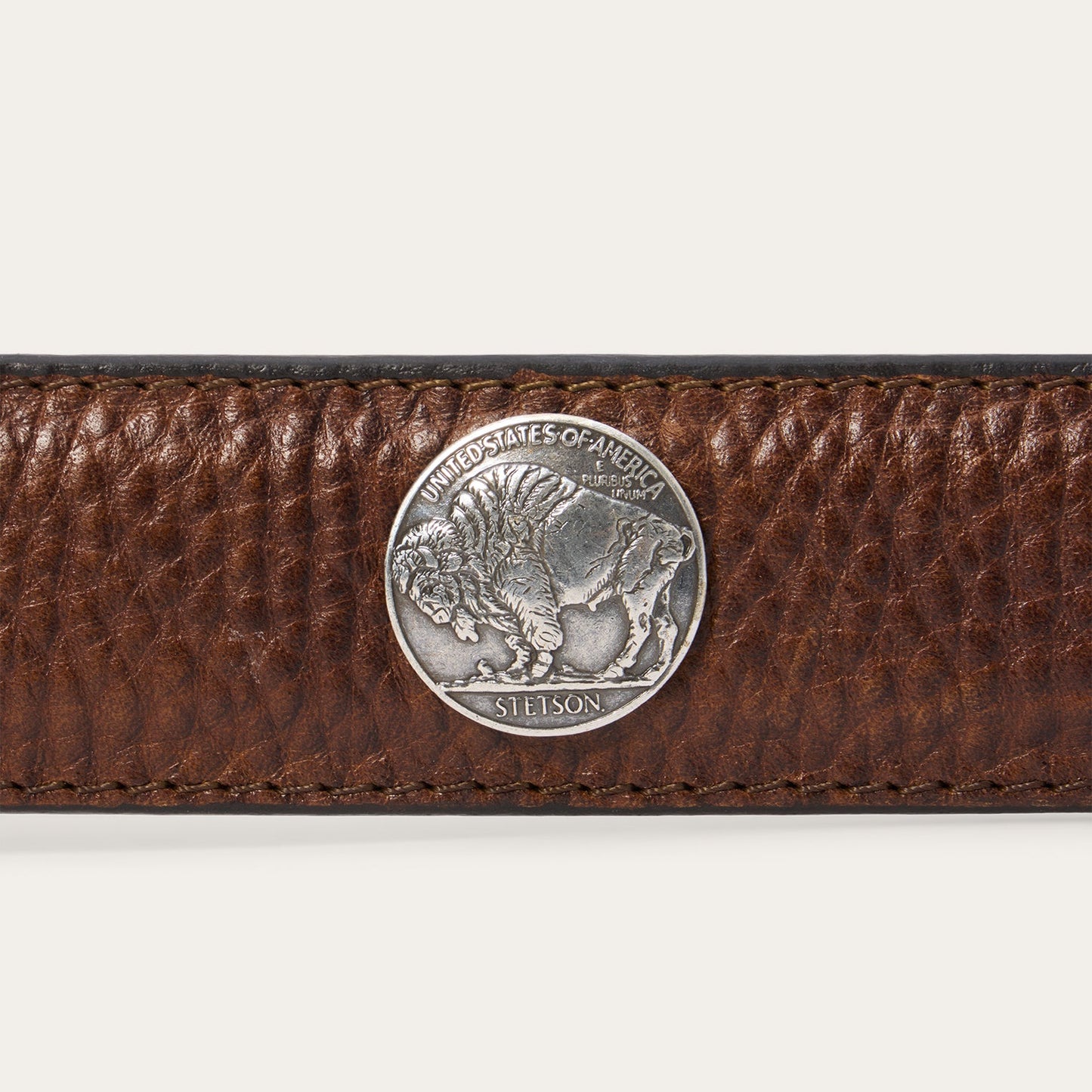 Bison Leather Concho Belt Hazelnut Bison Men