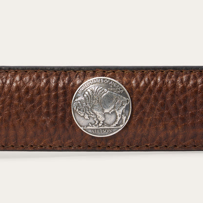 Bison Leather Concho Belt Hazelnut Bison Men