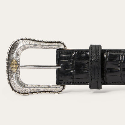 Caiman Western Tab Belt Black Classic Men
