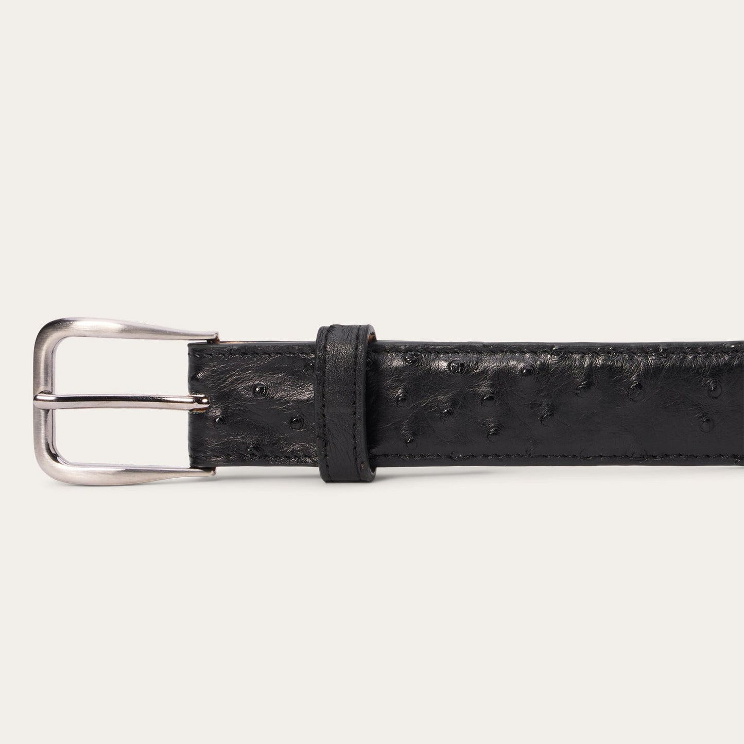 Ostrich Western Tab Belt 1 1/4 Width Black Classic Men