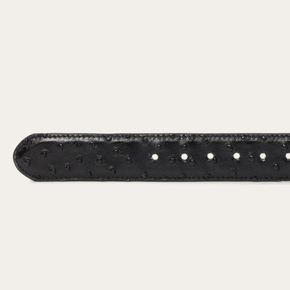 Ostrich Western Tab Belt 1 1/4 Width Black Classic Men