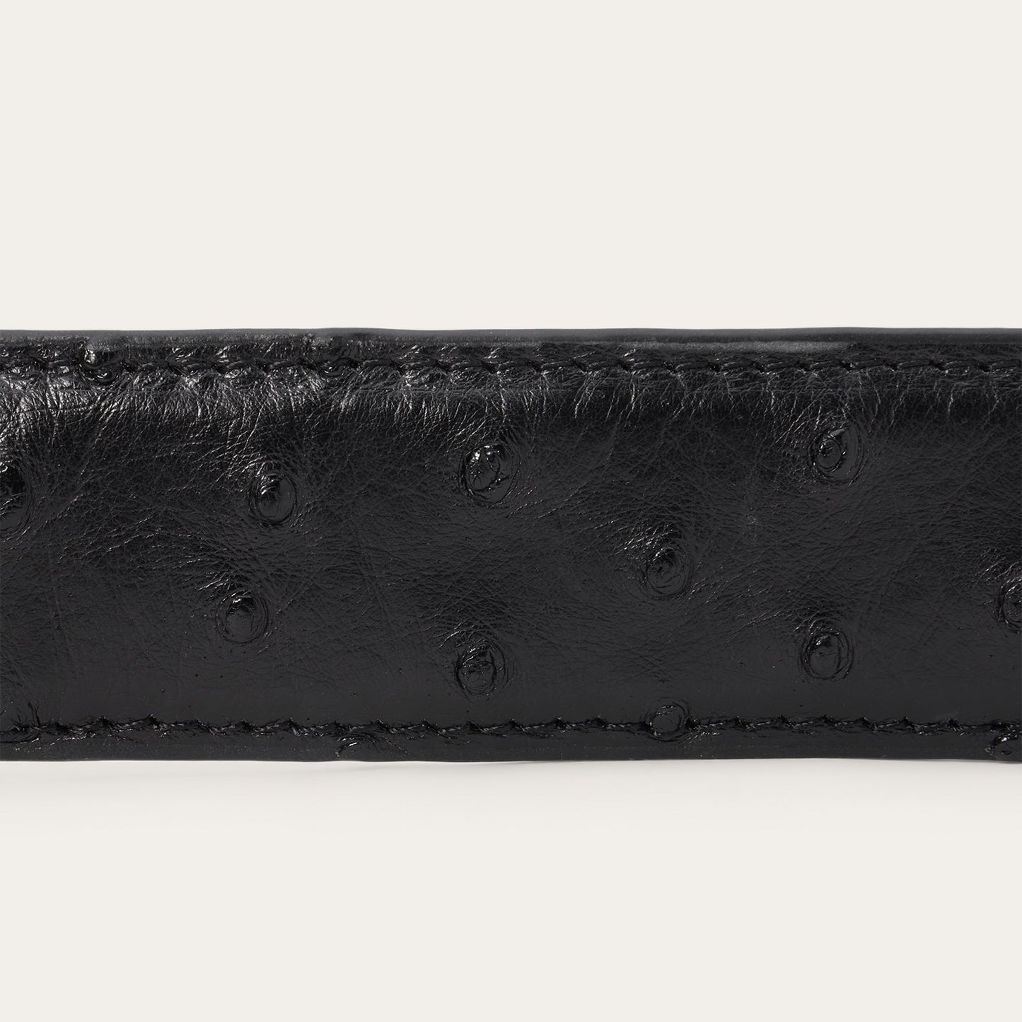 Ostrich Western Tab Belt 1 1/4 Width Black Classic Men