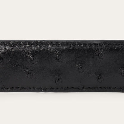 Ostrich Western Tab Belt 1 1/4 Width Black Classic Men