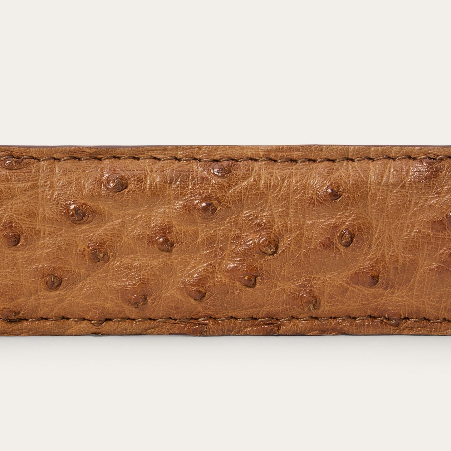 Ostrich Western Tab Belt 1 1/4 Width Antique Cognac Men