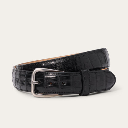 Caiman Western Tab Belt 1 1/4 Width Black Classic Men