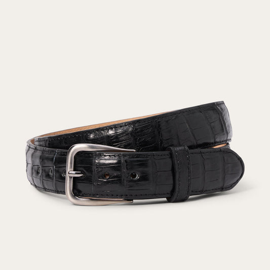 Caiman Western Tab Belt 1 1/4 Width Black Classic Men