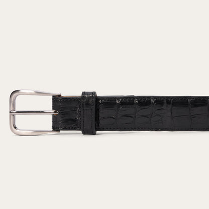 Caiman Western Tab Belt 1 1/4 Width Black Classic Men