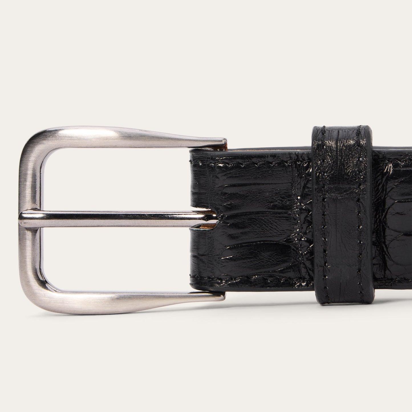 Caiman Western Tab Belt 1 1/4 Width Black Classic Men