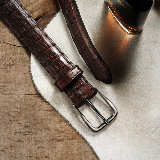 Caiman Western Tab Belt 1 1/4 Width Cigar Classic Men