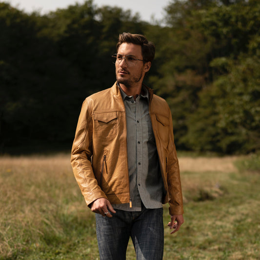 Butter Soft Distressed Leather Jacket Mens