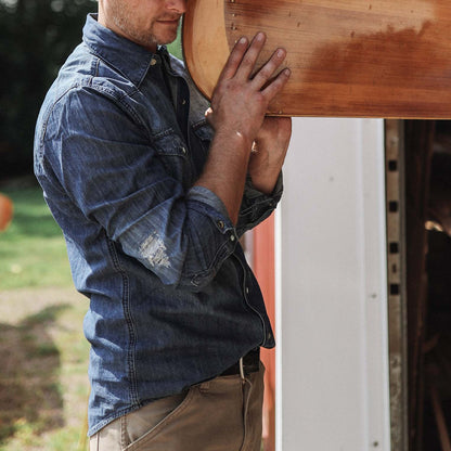 Medium Blue Denim Shirt Men
