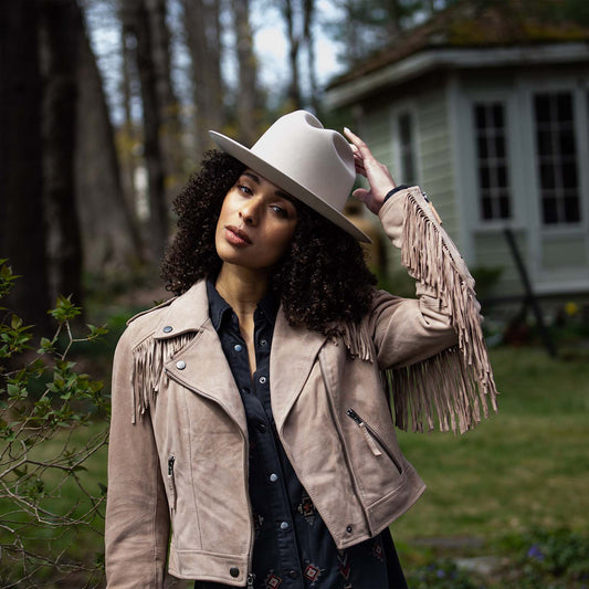 Premium Suede Moto Jacket Women