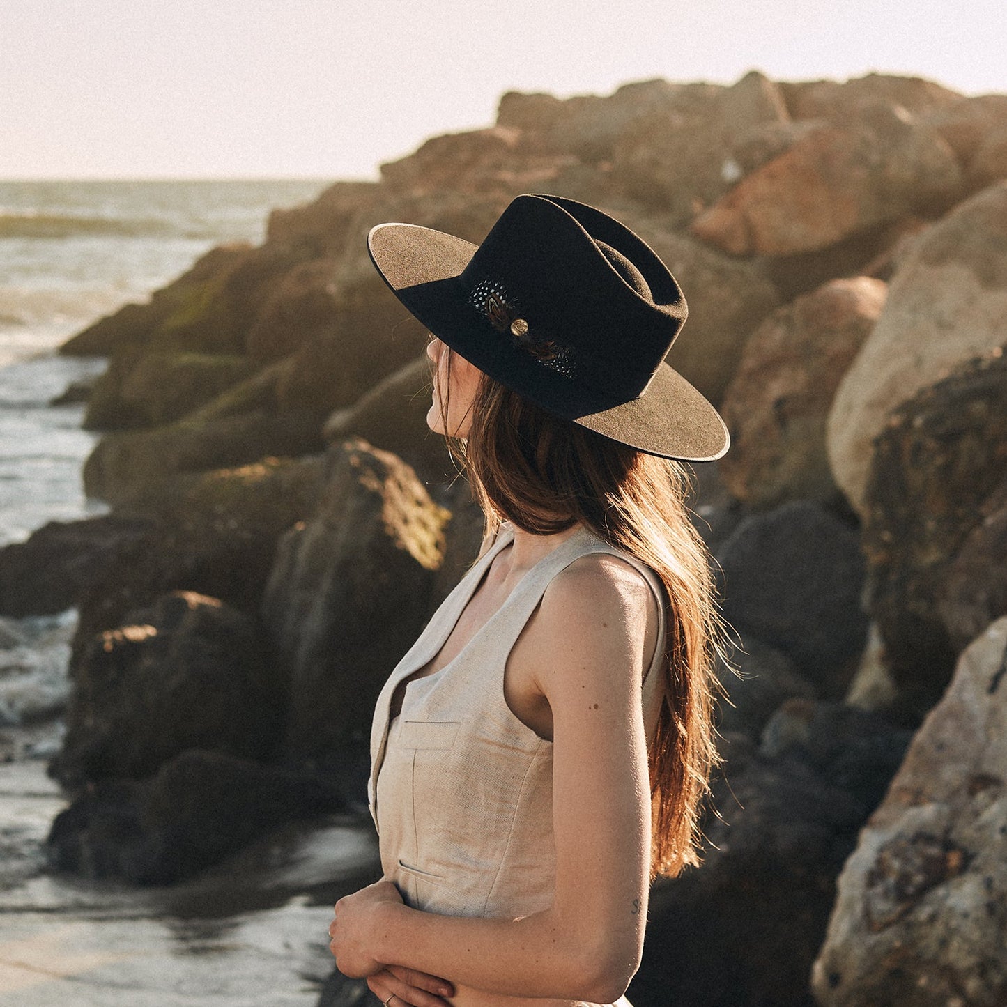 Midtown Wide Flat Brim Hat