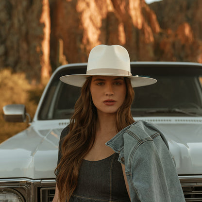 JW Marshall Straw Flat Brim Hat