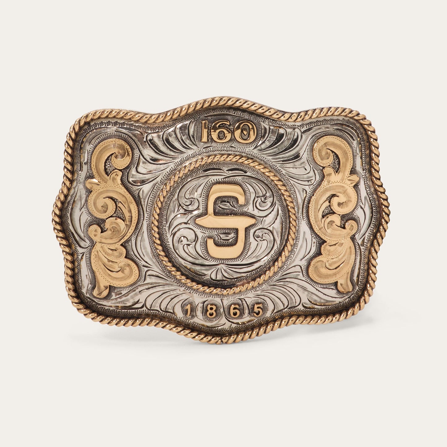 160th Anniversary Plaque Belt Buckle Silver Men